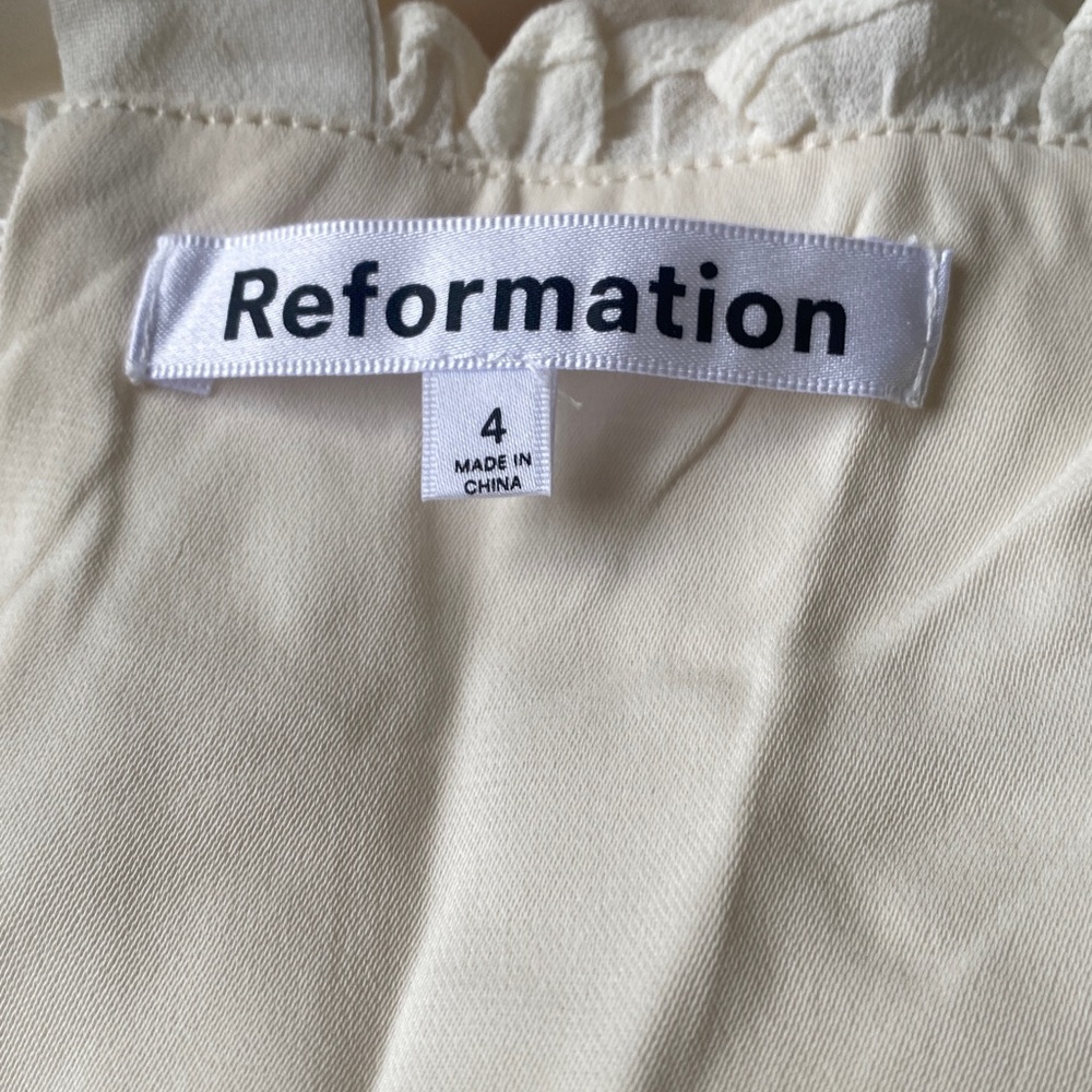 NEW Reformation Alfred Tie-Shoulder Wide-Leg Jumpsuit in Ivory Size 4 - Picture 10 of 12